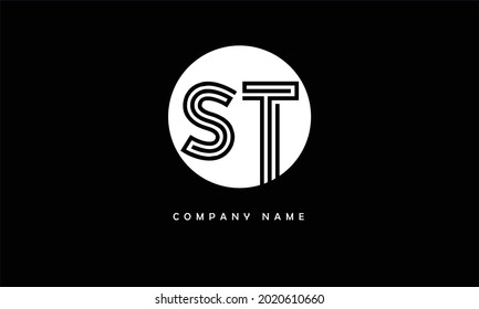ST, TS Abstract Letters Logo Monogram