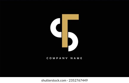 Monograma del logotipo de las letras abstractas de ST, TS