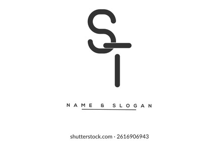 ST, TS Abstract Letters Logo Monogram