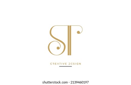 ST oder TS Alphabet Letters Luxury Logo Monogramm