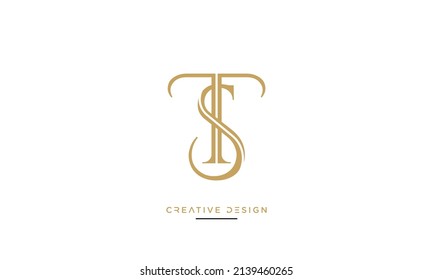 ST or TS Alphabet Letters Luxury Logo Monogram