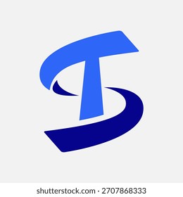 ST TS Letter Initial Logo Design Vector