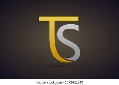 ST and TS logo design vector.
