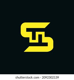 Logo de ST TS. la letra S y T se combinan perfectamente en un nuevo logotipo moderno y original