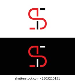 ST or TS monogram letter logo design