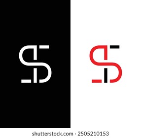 Diseño de logotipo de letra monograma ST o TS