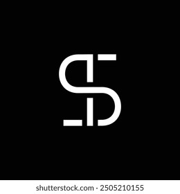 ST or TS monogram letter logo design