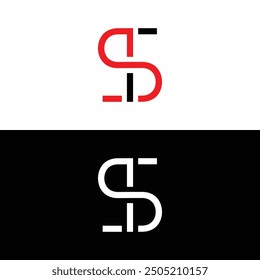 Diseño de logotipo de letra monograma ST o TS