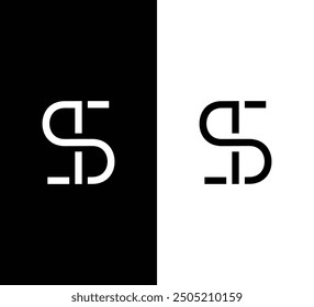 Diseño de logotipo de letra monograma ST o TS