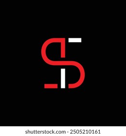 ST or TS monogram letter logo design