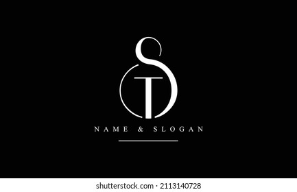 ST, TS, S, T abstract letters logo monogram