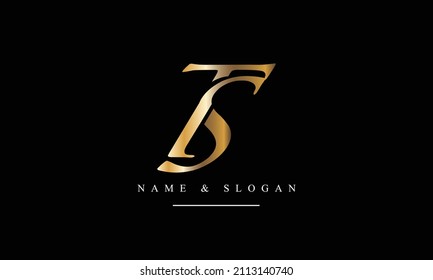 Logo-Monogramm für abstrakte Buchstaben ST, TS, S, T