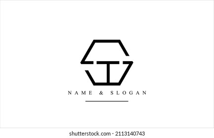 ST, TS, S, T abstract letters logo monogram
