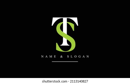 ST, TS, S, T abstract letters logo monogram