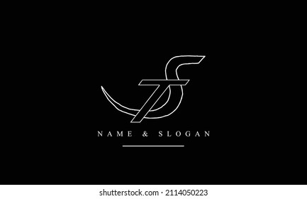 ST, TS, S, T abstract letters logo monogram