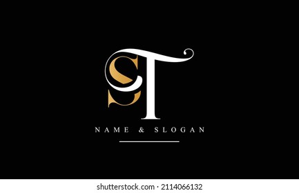 ST, TS, S, T abstract letters logo monogram