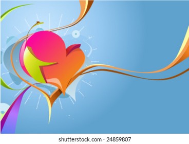 St. Valentine background with abstract heart