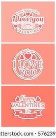 St. Valentine card template. Vector decorative background for sweet romantic design.
