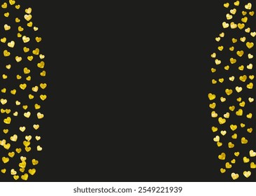 St Valentine Day Background. February Design For Mom. Vintage Frame. Yellow Art Wallpaper. Luxury Banner For Celebration. Golden Holiday Voucher. Gold St Valentine Day Background.