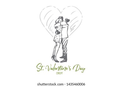 St valentine day concept sketch. Isolated vector illustration