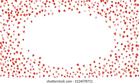 St Valentine Day Confetti. February Border For Mother. Random Frame. Rose Retro Wallpaper. Romantic Illustration For Present. Red Special Poster. Pink St Valentine Day Confetti.
