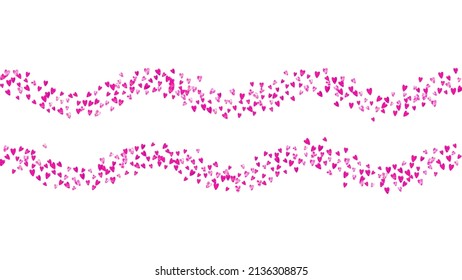 St Valentine Day Confetti. February Sparkle For Party. Special Frame. Pink Art Decoration. Beautiful Wallpaper For Celebration. Rose Vintage Poster. Red St Valentine Day Confetti.