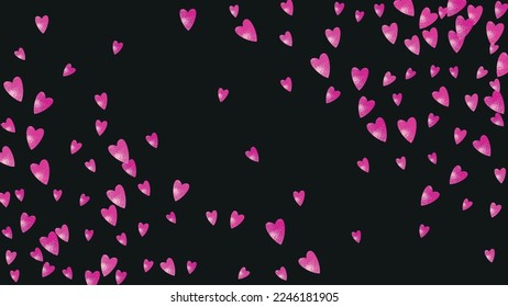 St Valentine Day Confetti. Romantic Design For Party. Holiday Frame. Pink Art Painting. Greeting Decoration For Birthday. Red Luxury Sparkle. Rose St Valentine Day Confetti.