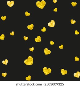 St Valentine Day Glitter. Handdrawn Banner For Couple. Modern Frame. Golden Retro Illustration. Special Sparkle For Mom. Yellow Graphic Poster. Gold St Valentine Day Glitter.