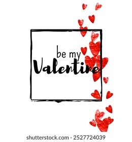 St Valentine Day Template. Beautiful Concept For Celebration. Modern Frame. Red Happy Wallpaper. Handdrawn Splatter For Girl. Rose Wedding Banner. Pink St Valentine Day Template.