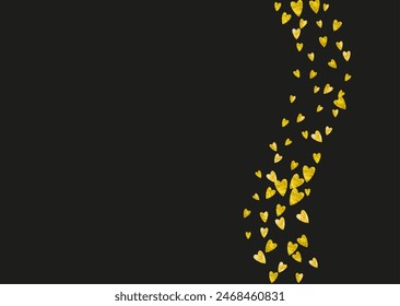 St Valentine Day Template. Handdrawn Banner For Present. Romance Frame. Yellow Retro Splatter. Luxury Border For Engagement. Gold Graphic Concept. Golden St Valentine Day Template.