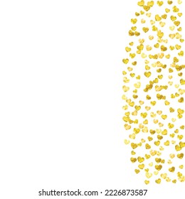 St Valentine Day Template. Romantic Banner For Mother. Vintage Frame. Golden Art Backdrop. Grunge Poster For Celebration. Yellow Special Border. Gold St Valentine Day Template.