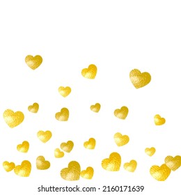 St Valentine Day Texture. Abstract Voucher For Woman. Fashion Frame. Golden Retro Backdrop. Romance Poster For Birthday. Gold Special Banner. Yellow St Valentine Day Texture.