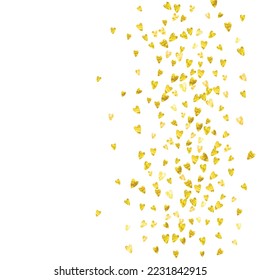 St Valentine Day Texture. Handdrawn Border For Party. Romance Frame. Gold Retro Wallpaper. Modern Banner For Couple. Golden Vintage Design. Yellow St Valentine Day Texture.
