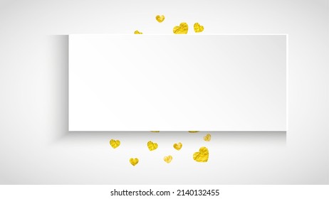 St Valentine Day Texture. Ornament Poster For Present. Holiday Frame. Yellow Art Wallpaper. Fashion Banner For Mom. Golden Vintage Voucher. Gold St Valentine Day Texture.