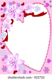 st. valentine frame with lillies