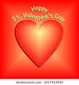 St. Valentine plaque with stylized heart and the inscription Happy St. Valentine’s Day