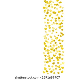 St Valentine Sale Background. Greeting Concept For Party. Holiday Frame. Golden Happy Illustration. Romance Voucher For Mother. Gold Luxury Banner. Yellow St Valentine Sale Background.