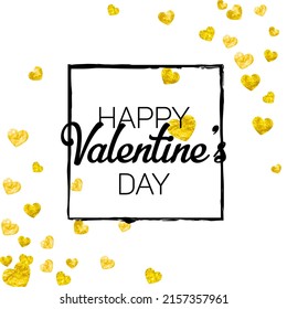 St Valentine Sale Card. February Border For Discount. Romance Frame. Yellow Retro Decoration. Wedding Voucher For Anniversary. Gold Special Banner. Golden St Valentine Sale Card.