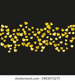 St Valentine Sale Confetti. Abstract Design For Discount. Grunge Frame. Gold Happy Backdrop. Luxury Sparkle For Gift. Yellow Special Concept. Golden St Valentine Sale Confetti.