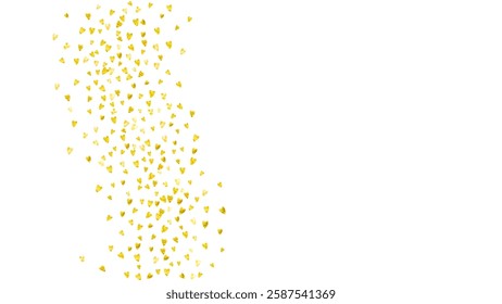 St Valentine Sale Confetti. February Border For Engagement. Modern Frame. Yellow Art Splatter. Special Concept For Couple. Golden Holiday Banner. Gold St Valentine Sale Confetti.