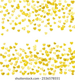 St Valentine Sale Confetti. Romantic Banner For Mom. Wedding Frame. Gold Retro Splatter. Special Border For Present. Yellow Holiday Voucher. Golden St Valentine Sale Confetti.