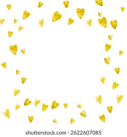 St Valentine Sale Pattern. February Banner For Gift. Modern Frame. Golden Retro Splatter. Romance Border For Girl. Gold Holiday Sparkle. Yellow St Valentine Sale Pattern.