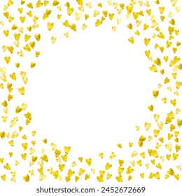 St Valentine Sale Pattern. Ornament Design For Celebration. Modern Frame. Golden Art Splatter. Fashion Poster For Present. Yellow Special Border. Gold St Valentine Sale Pattern.