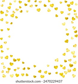 St Valentine Sale Pattern. Romantic Design For Present. Random Frame. Gold Art Wallpaper. Special Concept For Woman. Yellow Graphic Poster. Golden St Valentine Sale Pattern.