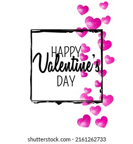 St Valentine Sale Texture. Abstract Poster For Discount. Grunge Frame. Pink Retro Illustration. Ornament Painting For Engagement. Rose Vintage Design. Red St Valentine Sale Texture.