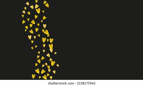 St Valentine Sale Vector. February Voucher For Woman. Wedding Frame. Gold Art Wallpaper. Holiday Design For Discount. Yellow Luxury Border. Golden St Valentine Sale Vector.