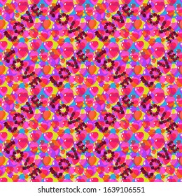 St. Valentine, Vector, Seamless Pattern and The Inscription Love from Stylized Hearts and Flowers in A Romantic Style. Background for Textiles and Other Design Decisions