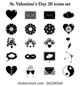 St. Valentine's Day 20 simple icons set