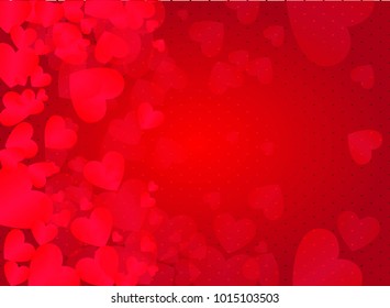 St. Valentine's Day abstract vector background. Red and pink heart