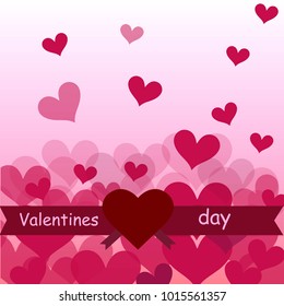 St. Valentine's Day abstract vector background. Red and pink heart